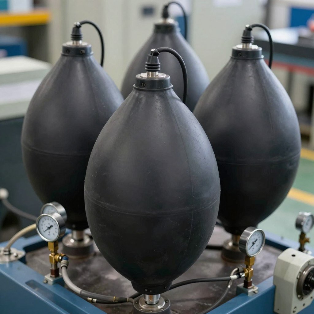 Air bag vibration reduction system on the QT12-15 concrete block making machine Air bag vibration reduction system on the QT12-15 concrete block making machine