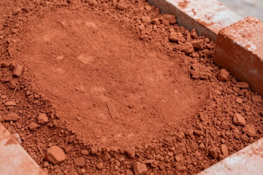 Clay material for manual brick making machine
