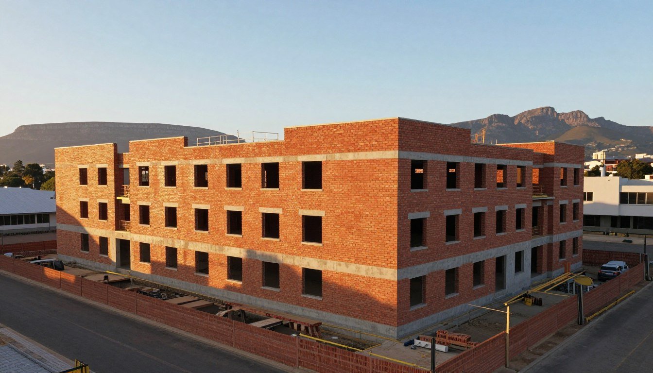 Completed construction project using bricks from MAIKONG machines