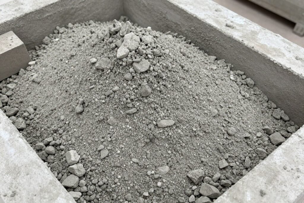 Concrete mix for manual brick making machine
