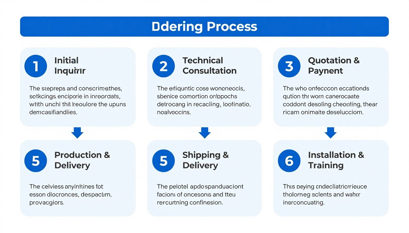 Diagram showing the MAIKONG ordering process for brick making machines Diagram showing the MAIKONG ordering process for brick making machines