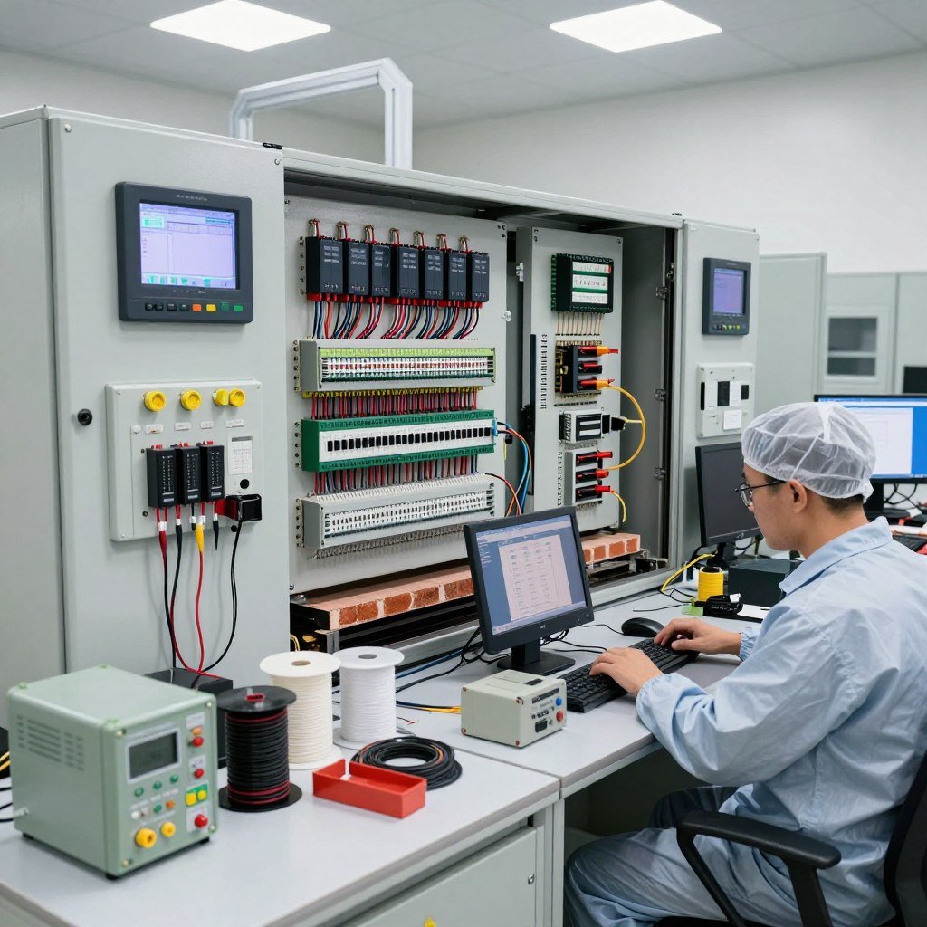 Electrical control panel assembly for automatic brick making machines Electrical control panel assembly for automatic brick making machines