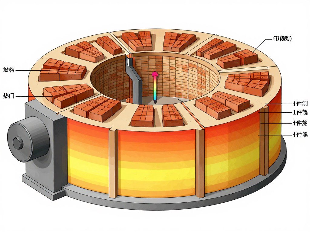 Hoffman kiln cross-section showing the continuous firing process