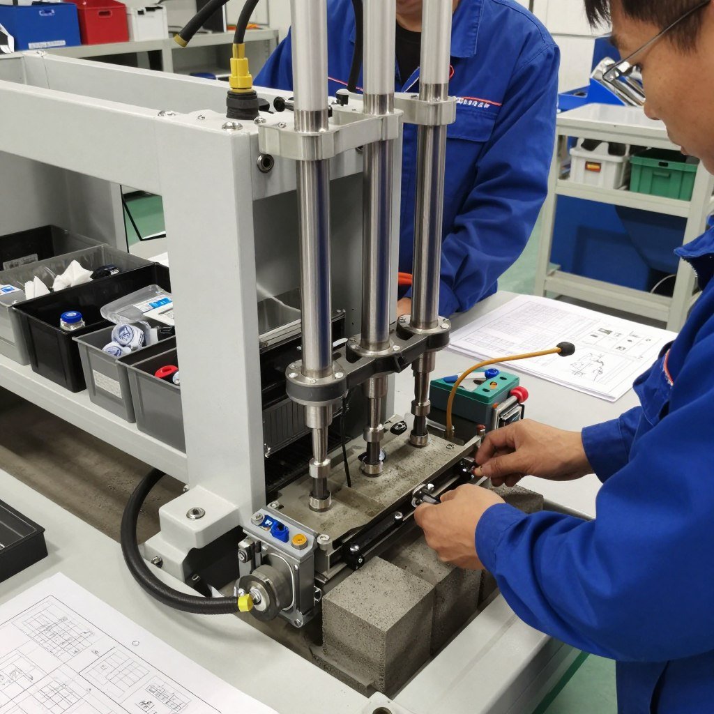 Hydraulic system assembly for concrete block making machines at MAIKONG factory Hydraulic system assembly for concrete block making machines at MAIKONG factory