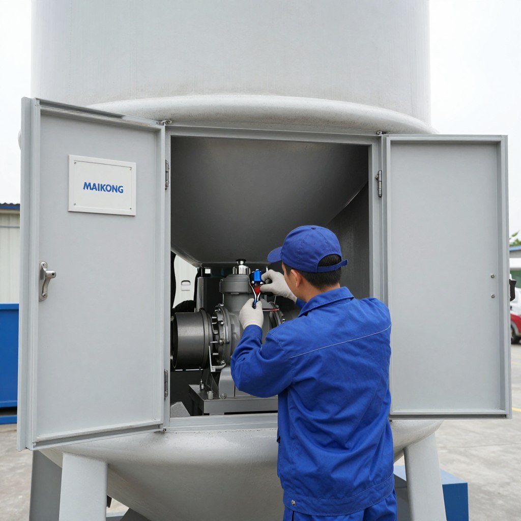 MAIKONG concrete mixer machine maintenance access points for brick production equipment