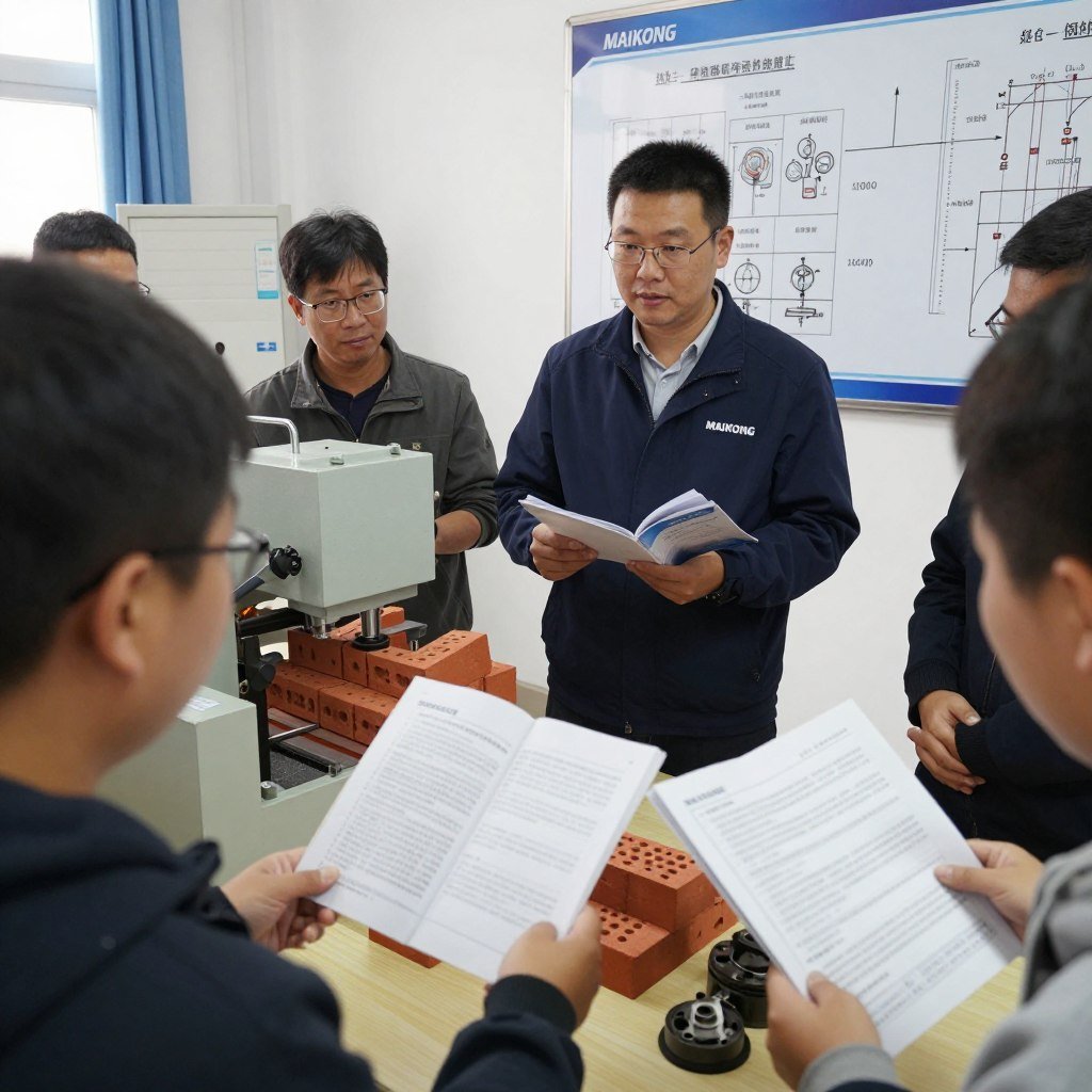 MAIKONG technical training session for brick making machine maintenance