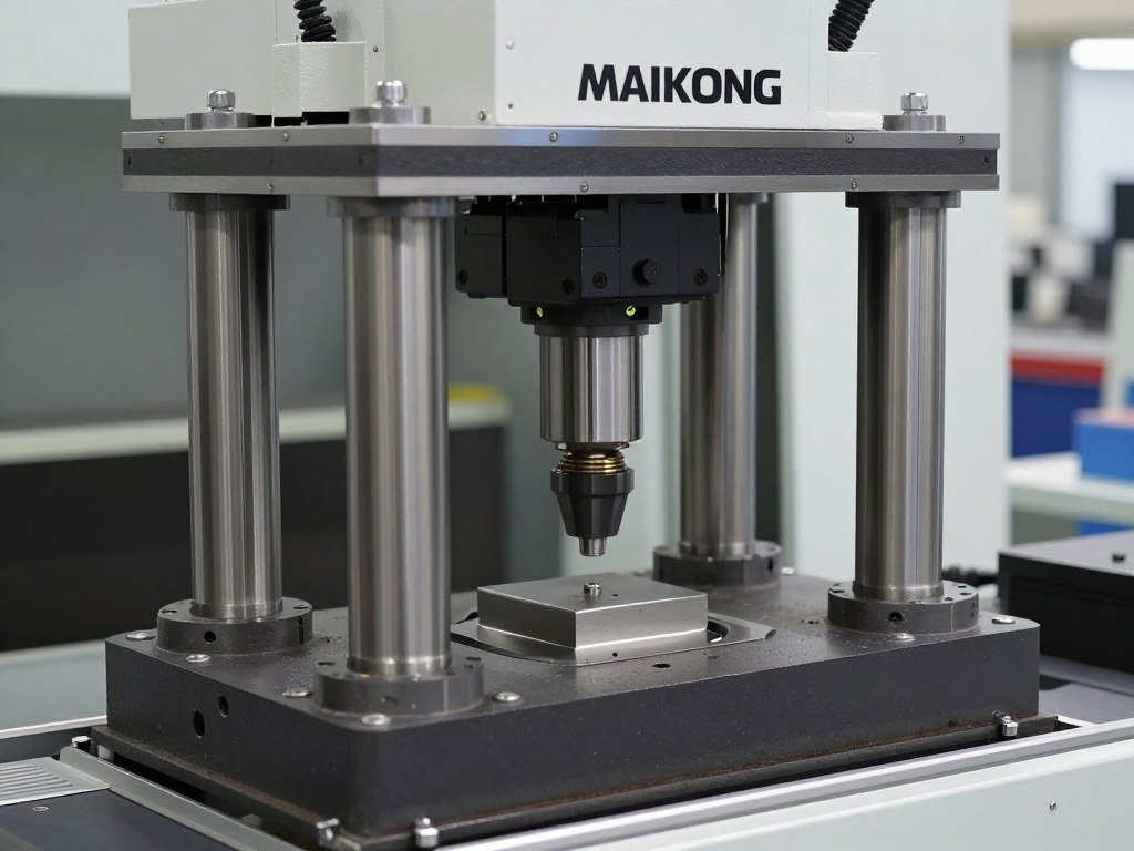 MAIKONG's four-column guiding system on a cinder block making machine