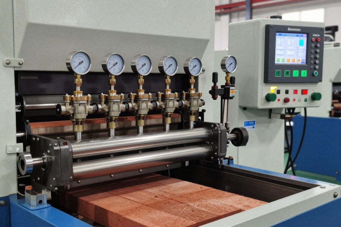 PLC system controlling hydraulic components of a Fully Automatic Brick Making Machine