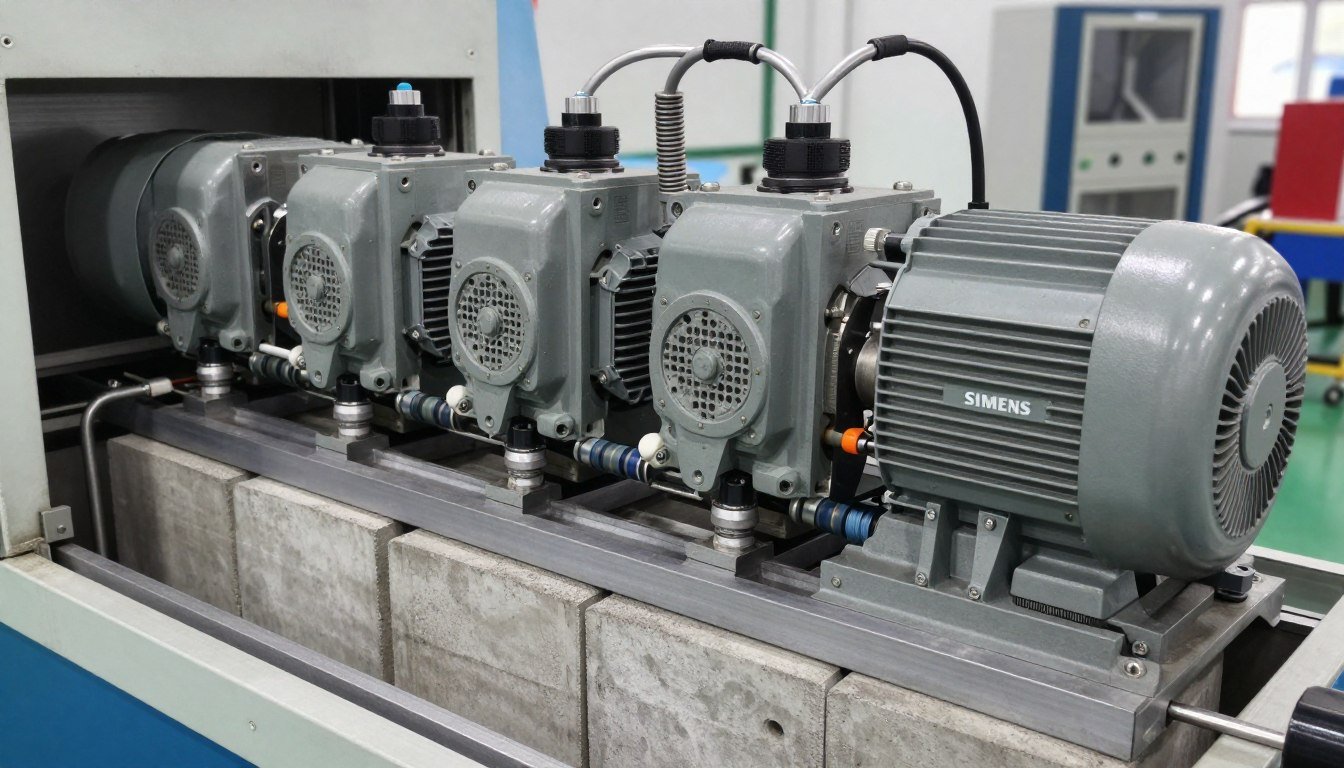 QT12-15 concrete block making machine vibration system with four Siemens motors QT12-15 concrete block making machine vibration system with four Siemens motors