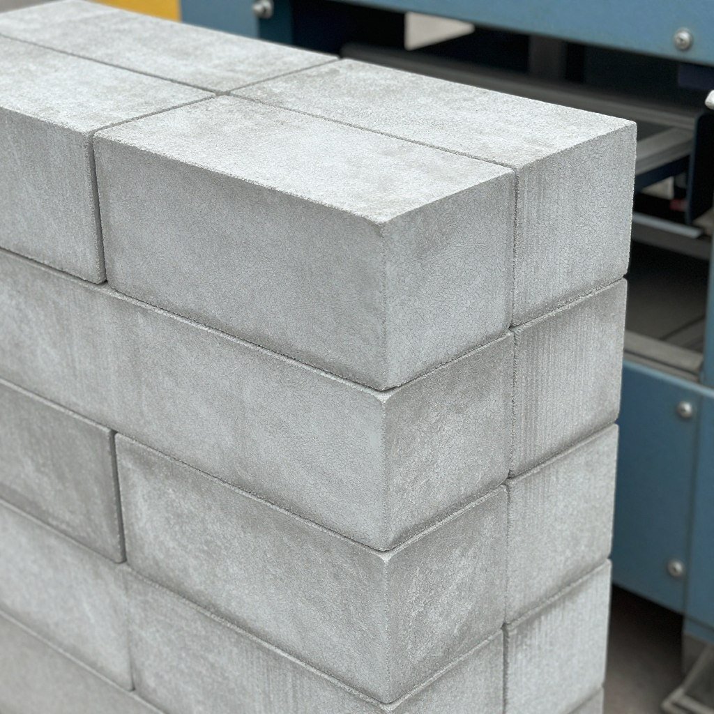 Standard concrete blocks produced by MAIKONG automatic brick making machine
