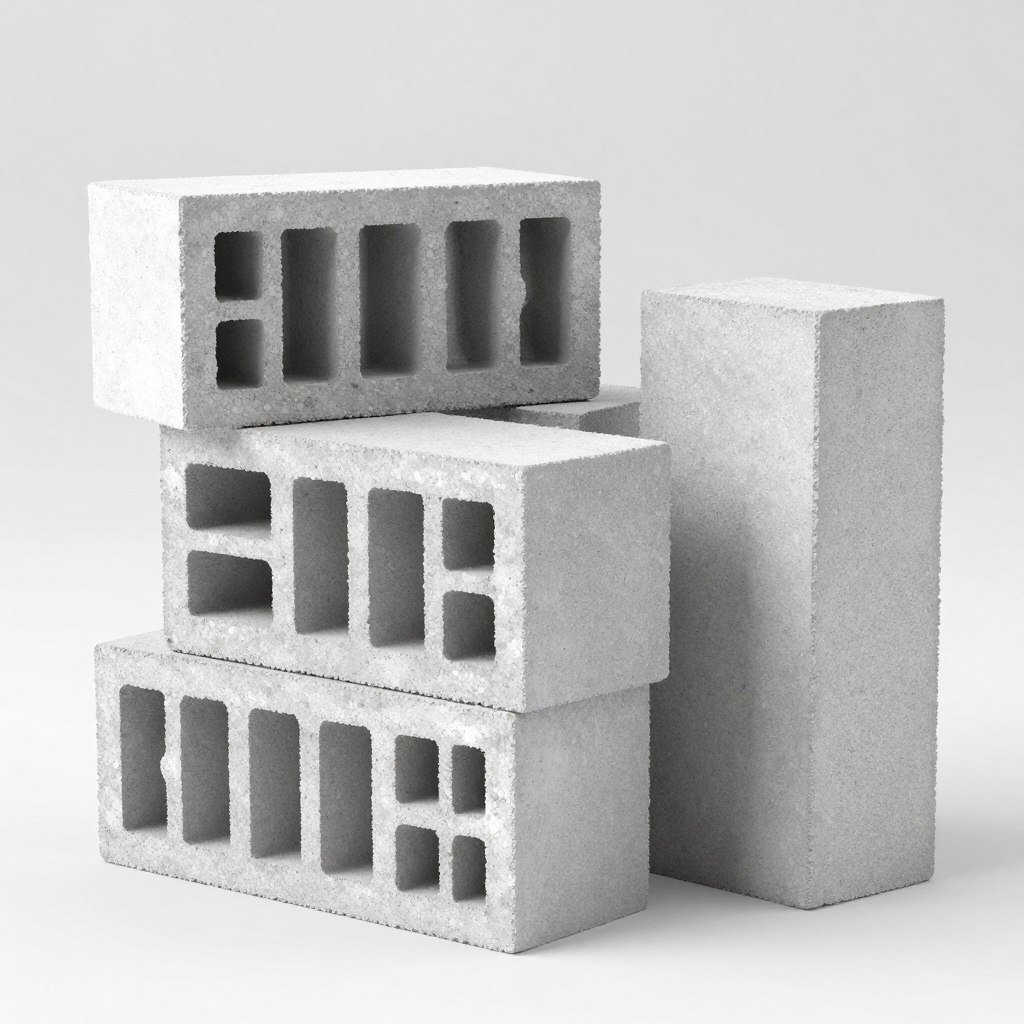 Standard hollow cinder blocks produced by MAIKONG machines