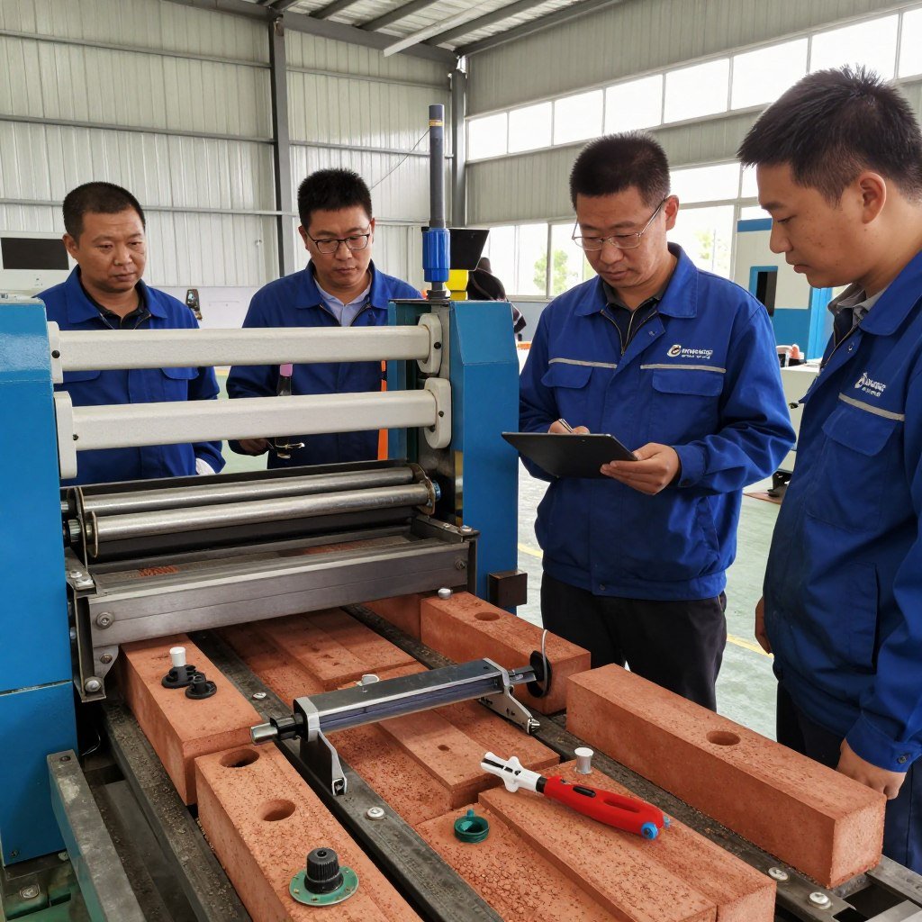 Training session for MAIKONG brick laying machine maintenance Training session for MAIKONG brick laying machine maintenance