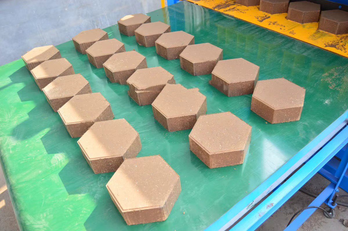 Before and after comparison of manual versus automated brick production