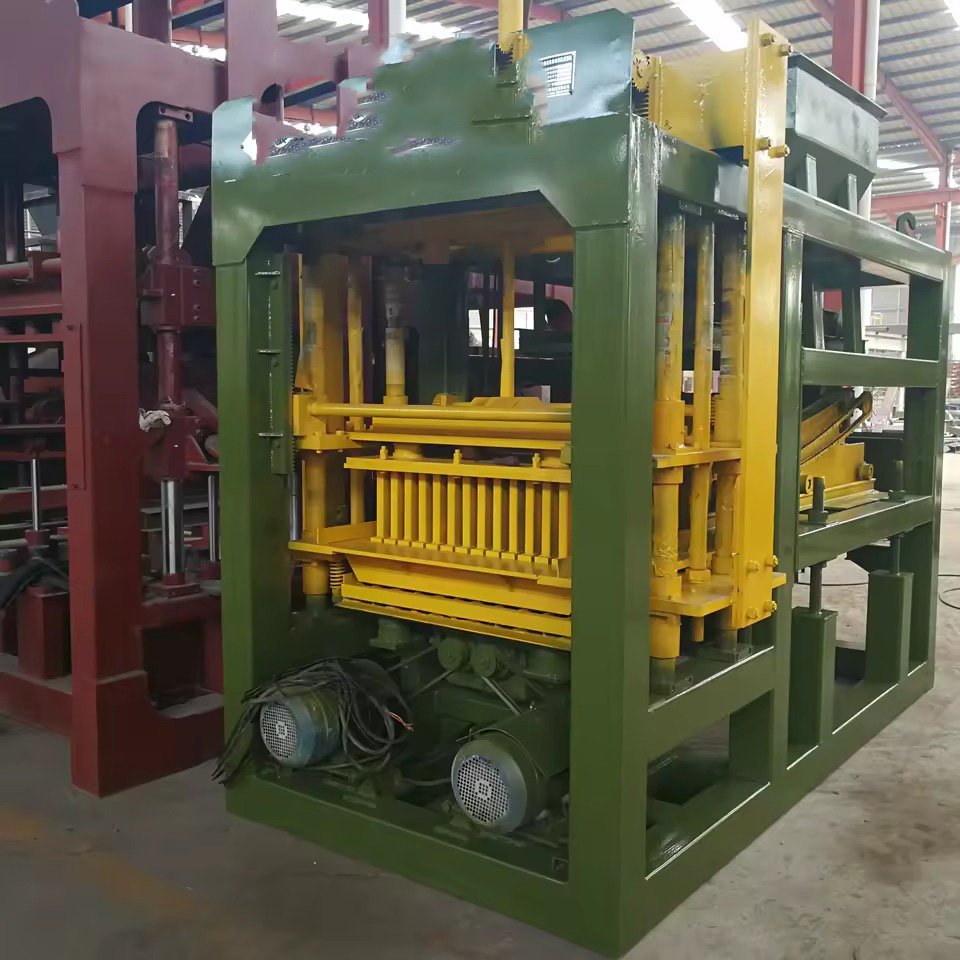 Three different types of brick making machines showing manual, semi-automatic, and automatic models
