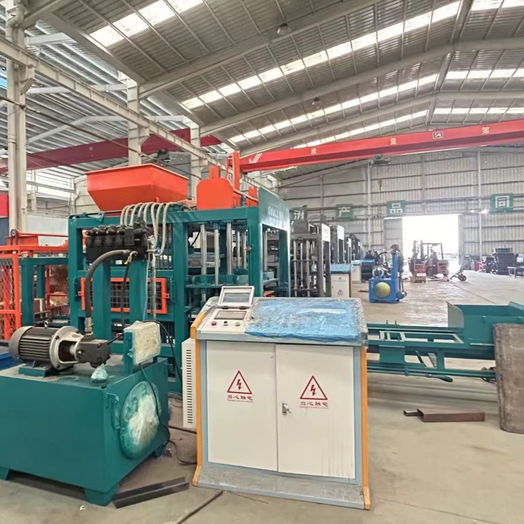 Three different types of brick making machines showing manual, semi-automatic, and automatic models