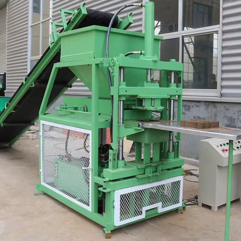 Portable Brick Machines for Remote Rural Projects 2 Close-up of semi-automatic brick machine hydraulic system and control panel