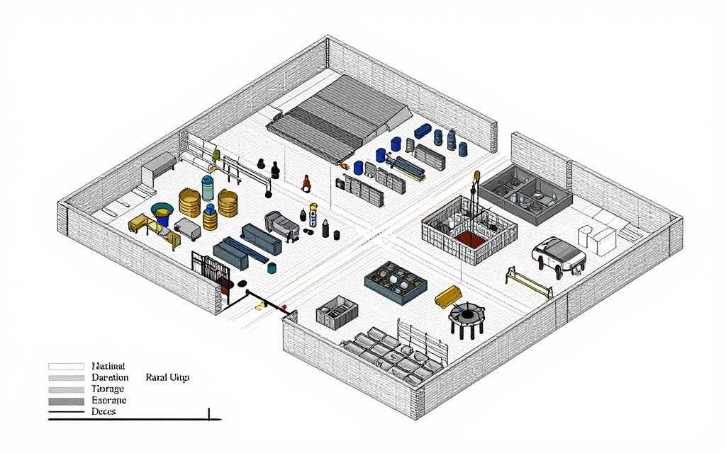 Rural brick making project site layout and planning diagram