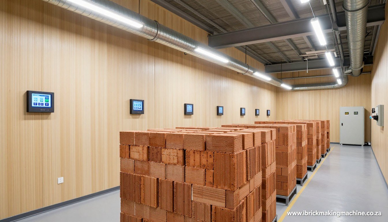 Advanced climate-controlled curing chamber for premium cement bricks