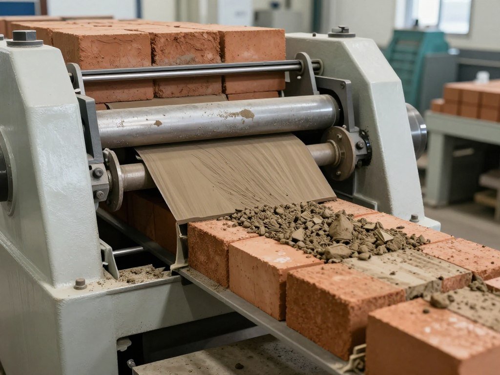 Clay brick making machine showing extrusion system Clay brick making machine showing extrusion system