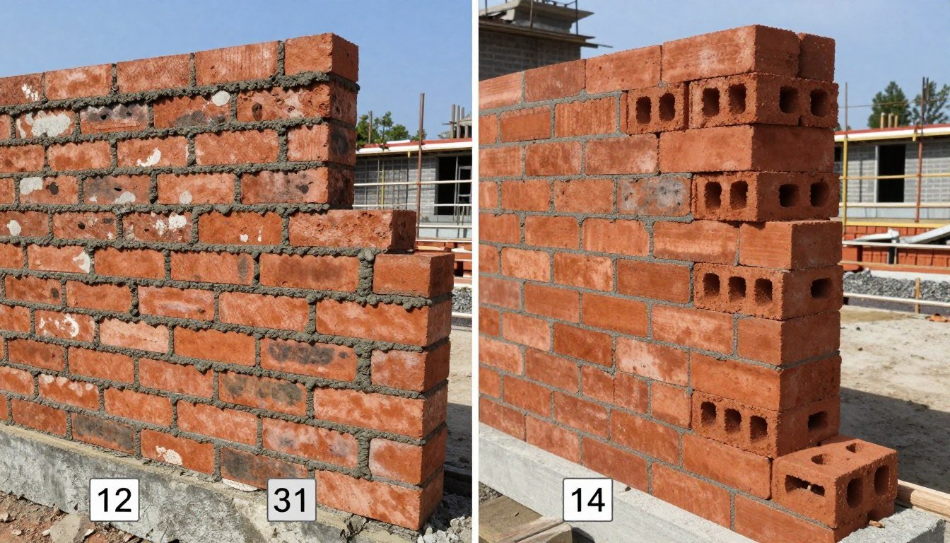 Construction timeline comparison between traditional and interlocking brick methods Construction timeline comparison between traditional and interlocking brick methods