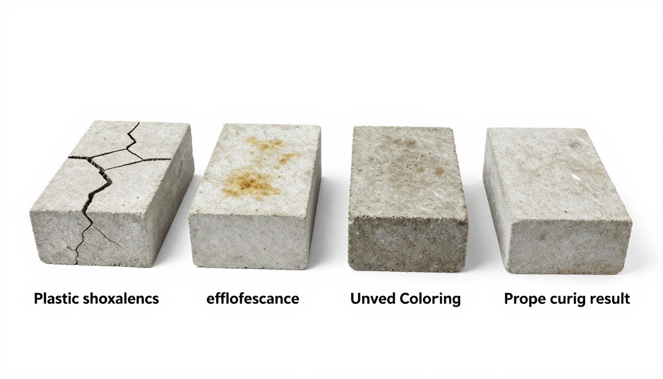 Examples of common cement brick curing defects and solutions
