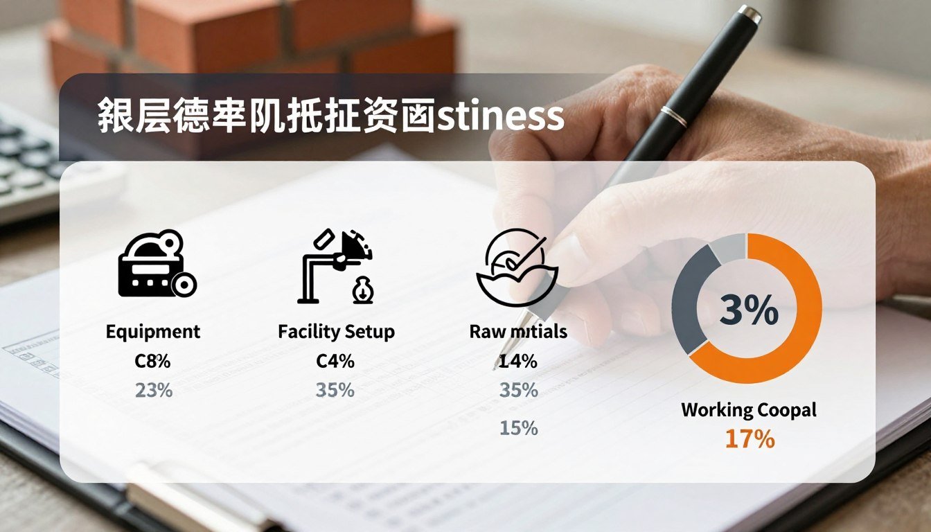 Investment components chart for brick manufacturing startup
