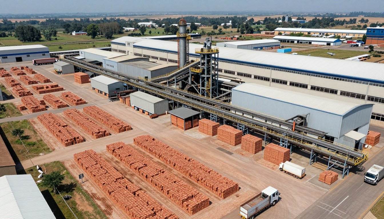 Large-scale commercial brick production facility in Johannesburg
