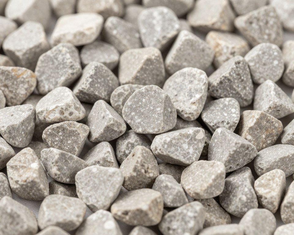 Properly graded stone aggregate for concrete brick production