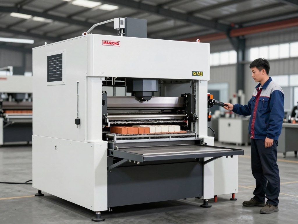 Qt4-26 semi-automatic brick making machine in operation