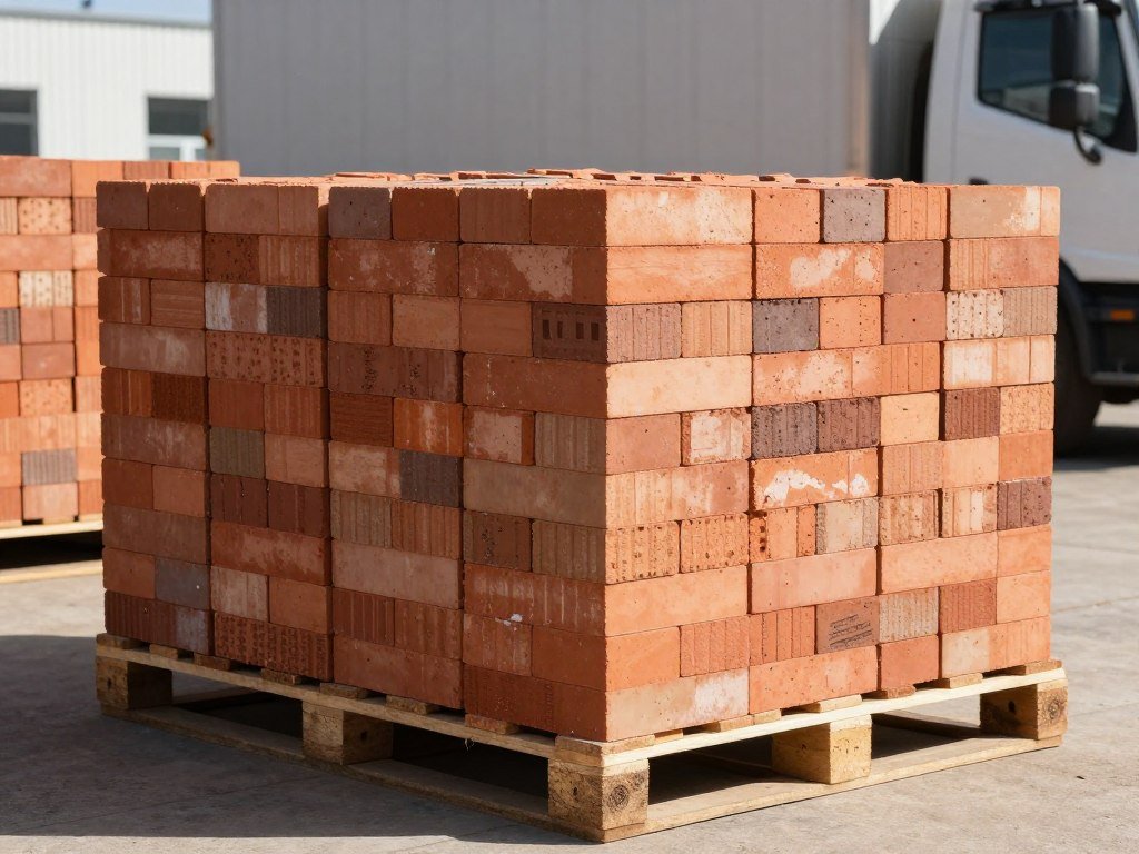 Stack of finished bricks ready for delivery Stack of finished bricks ready for delivery