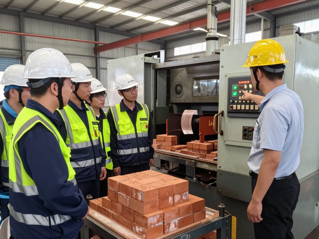 Training session for brick making machine operators Training session for brick making machine operators