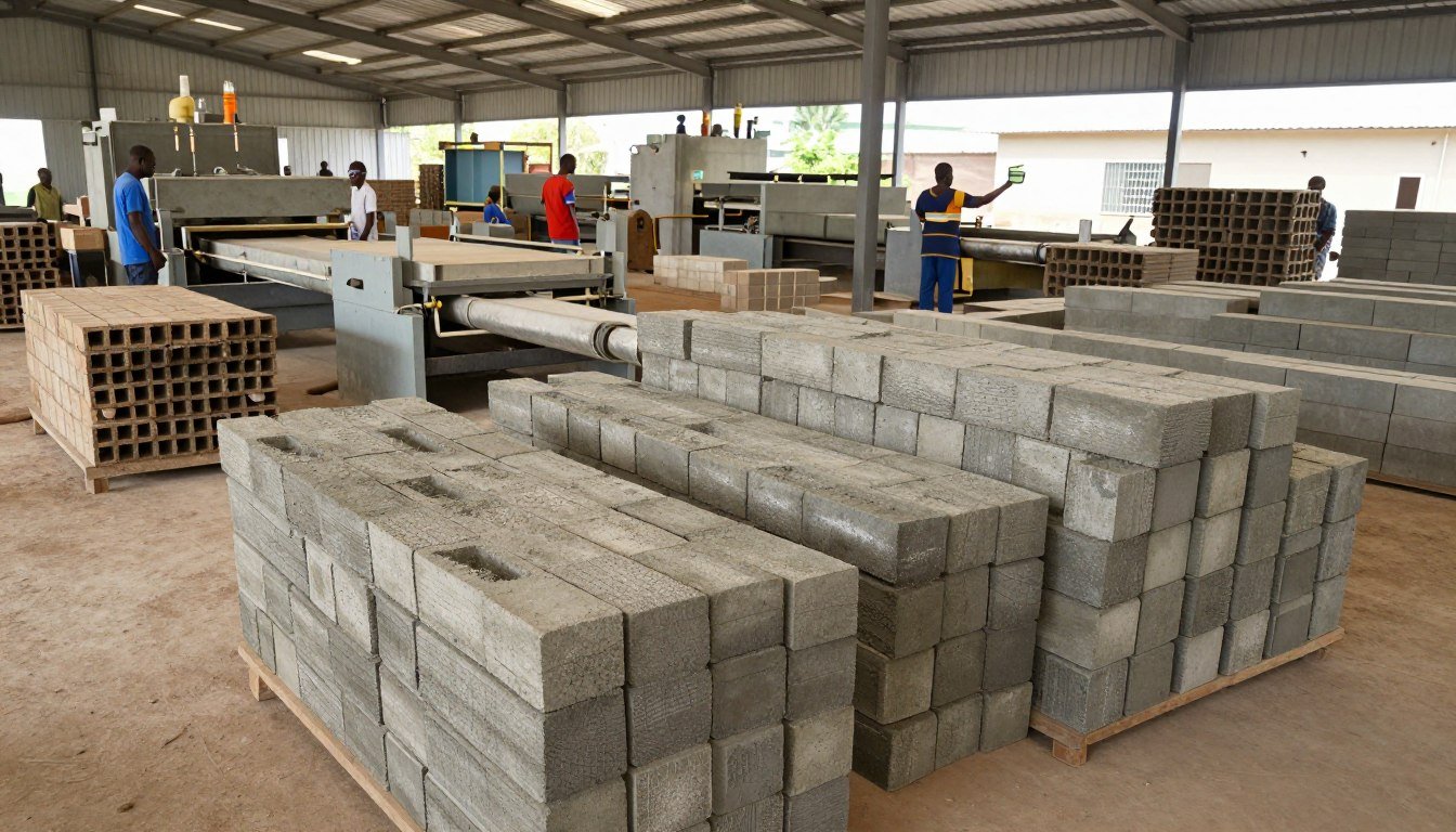 Versatile brick and block production in Nigerian facility
