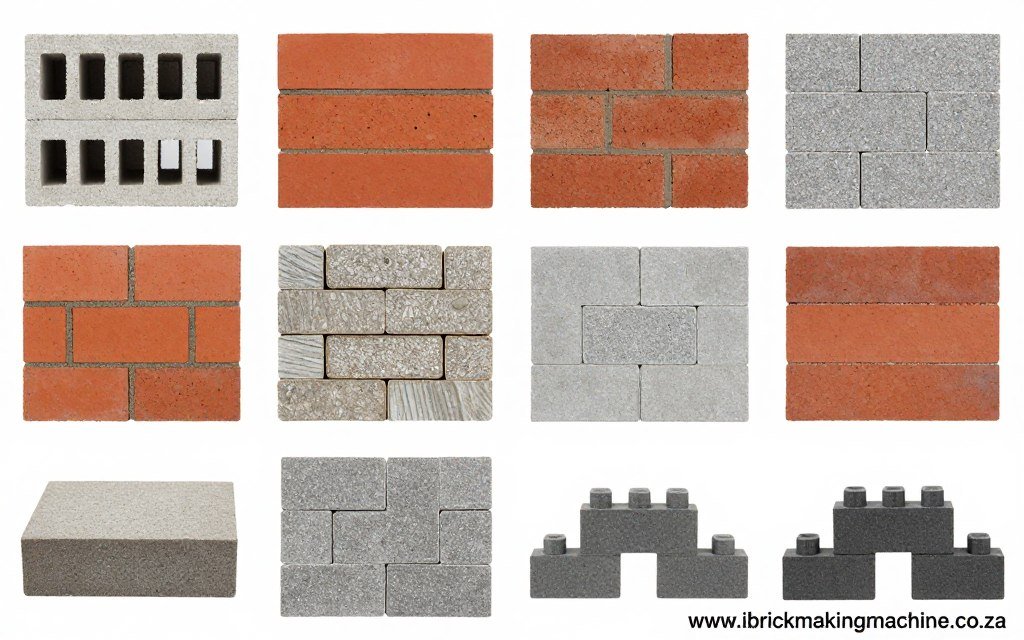 Different brick types produced including hollow blocks, paving blocks, and curbstones Different brick types produced including hollow blocks, paving blocks, and curbstones