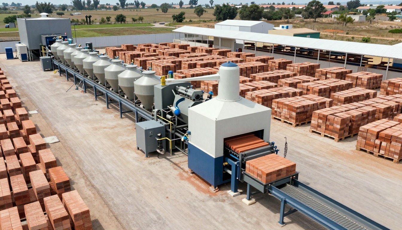 Large-scale automatic earth brick production facility in South Africa Large-scale automatic earth brick production facility in South Africa