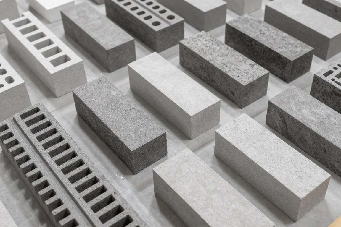 Various earth block types and mold configurations Various earth block types and mold configurations